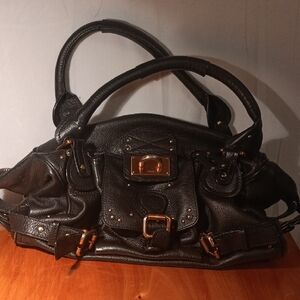 Chloe Vintage Elegant Black Leather Handbag